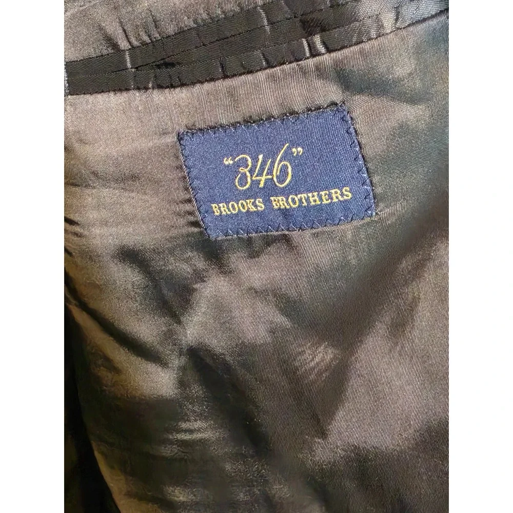 Brooks Brothers 346 Grey Herringbone Lambswool Blazer Sport Coat Mens 48 RG